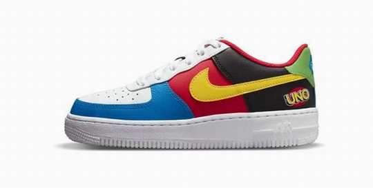 Cheap Nike Air Force 1 UNO Red Black Yellow Blue Shoes Men and Women-42